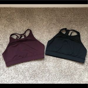 Black and Purple High Neck Mesh Sports Bras